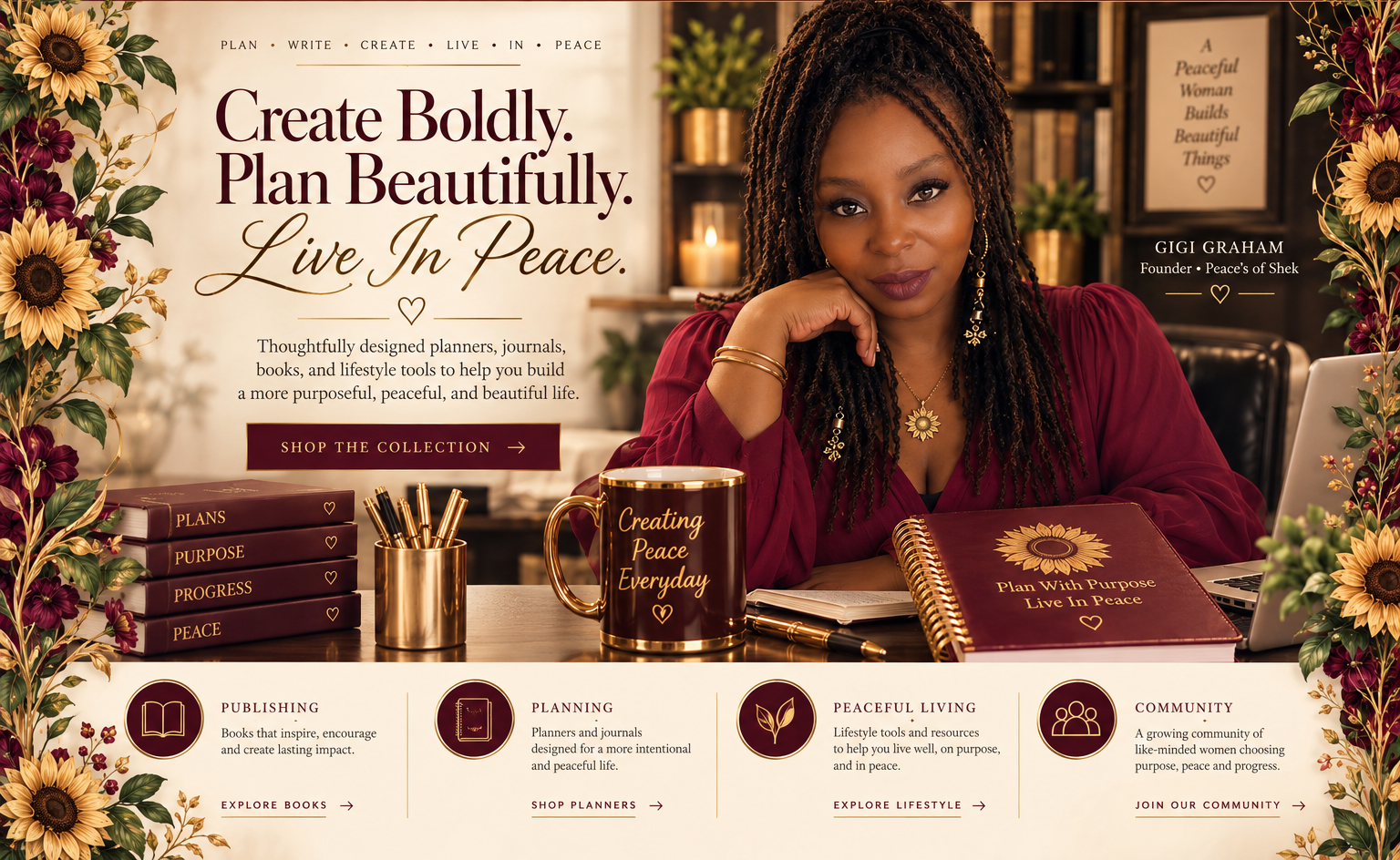 Peace’s of Shek — Create Boldly. Plan Beautifully. Live In Peace. Featuring Gigi Graham, founder of Peace’s of Shek.