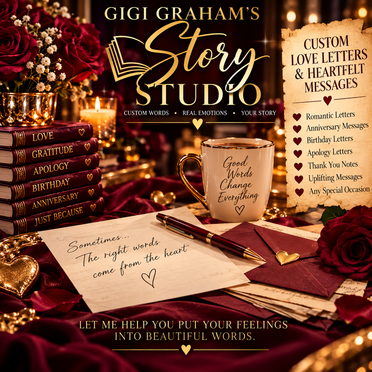 Custom Love Letters & Heartfelt Messages promotional artwork